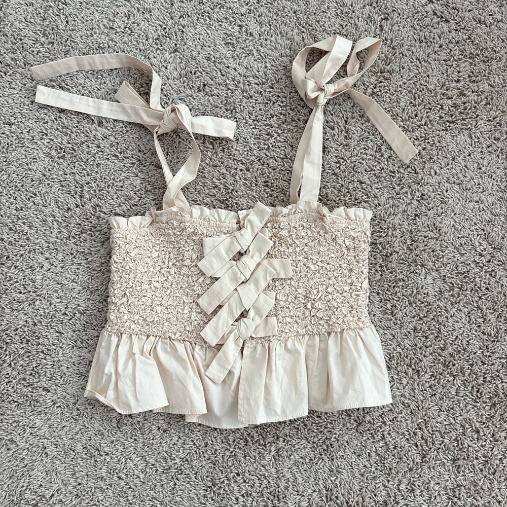 Elegant Cream Ruffle Top